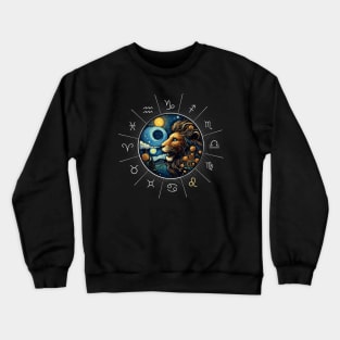 ZODIAC Leo - Astrological LEO - LEO - ZODIAC sign - Van Gogh style - 11 Crewneck Sweatshirt
